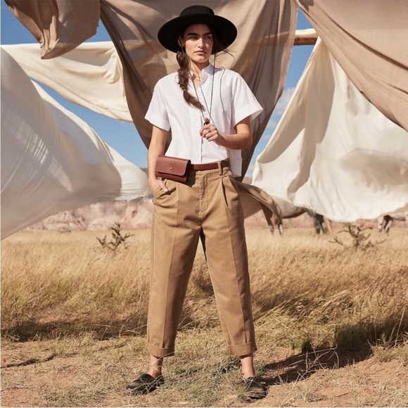 Banana Republic Relaxed pleated crop authentic chino pants barrel balloon safari - Picture 1 of 16